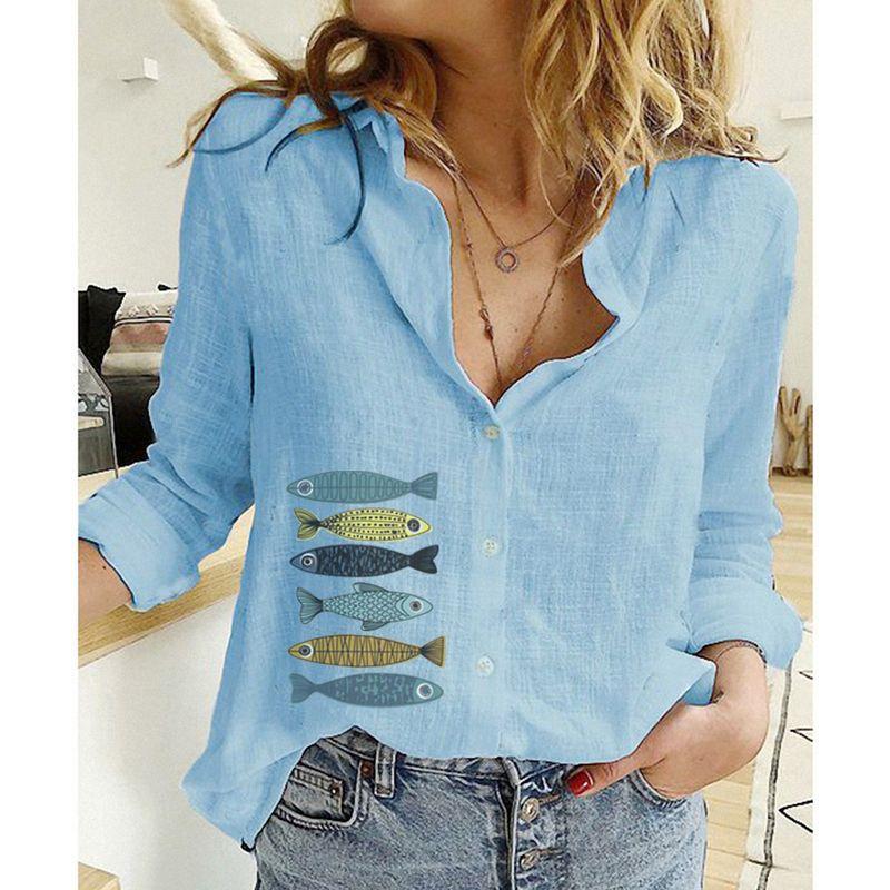 Casual Loose Long Sleeved Linen Shirt Casual Loose Long Sleeves Linen Shirt