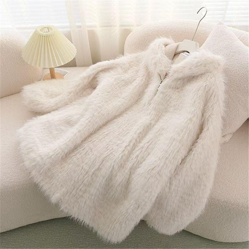 Women's Fur Coat Thickened Loose Jacket Cute Rabbit Autumn Winter Arrival Warm Soft Outerwear