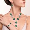 Emerald Quartz Gemstone Handmade Ethnic Jewelry Necklace Set 18-20''