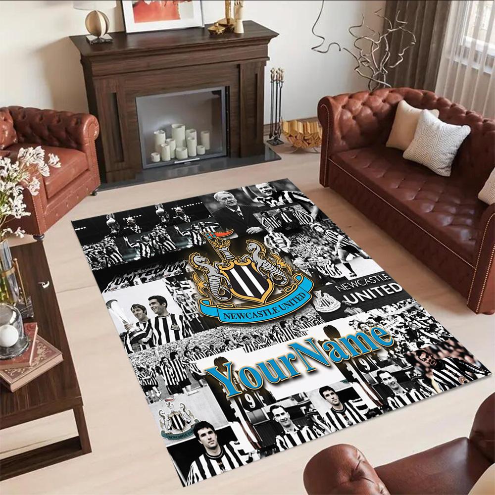 Newcastle 10 Customizable Name Carpet Design for Game Room Entryway Dormitory Living Rooms Anti-slip Rug Decorate Offices