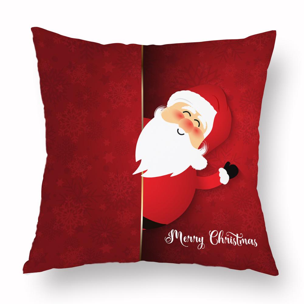 Santa Claus Pillow Case Bell Home Decoration Living Room Sofa Cushion New Snowflake Pillow Can Be Customized