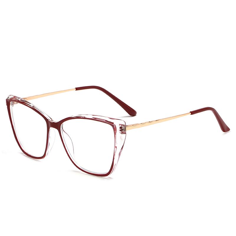 

Women Anti Blue Rays Cat Eye Prescription Glasses For The Nearsighted Spring Hinge Transparent Black Frame -0.5 -0.75 To -6 0