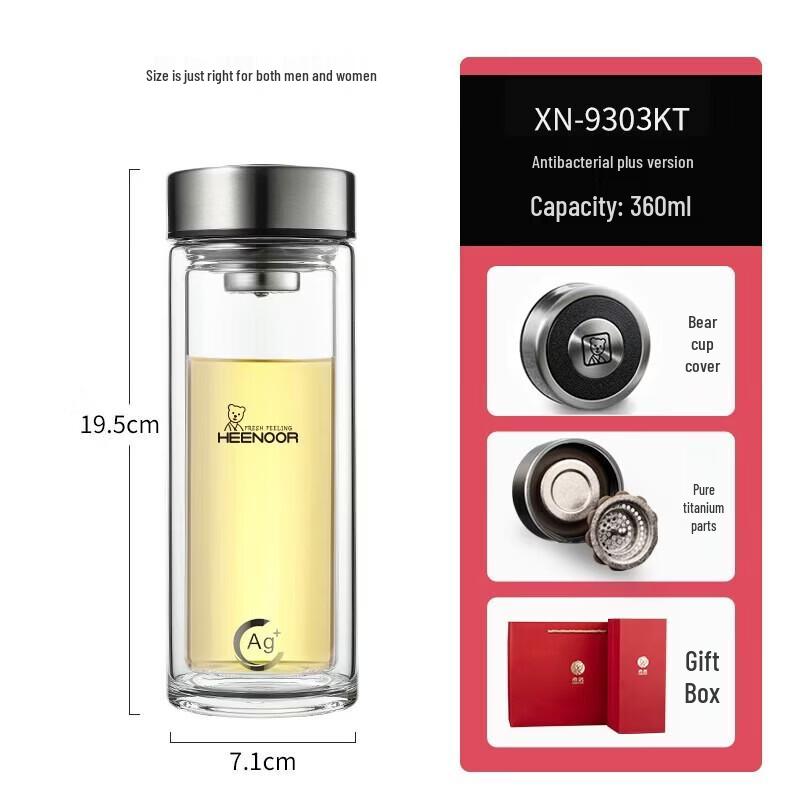

Heenoor Double-Wall Anti-scald Glass Cup