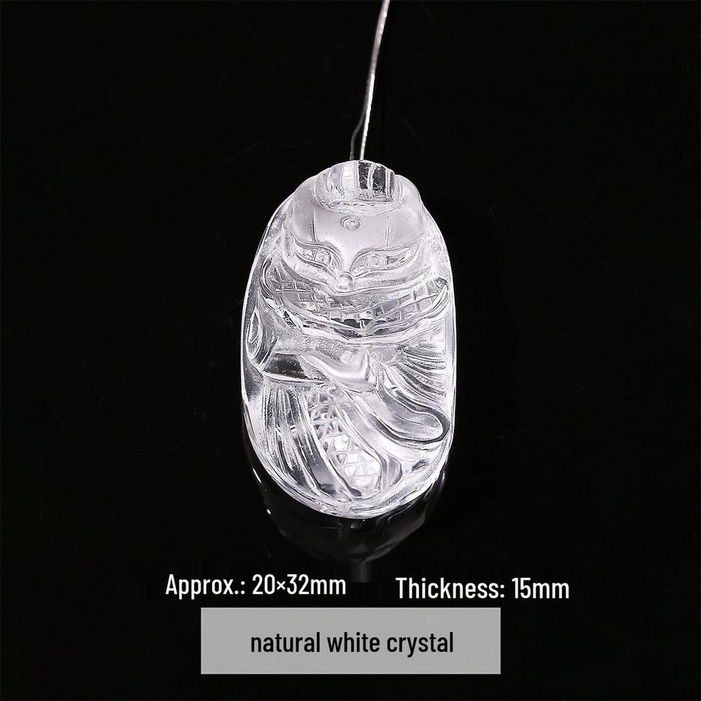Jingde Jewelry White Crystal Carved Fox Pendant Charm Sweater Chain Accessory.