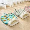 Winter Cat Sleeping Bag Cozy Semi-Enclosed Pet Sack for Indoor Cats 360-degree Wrap Self-warm Plush Cat Bed for Small Pets