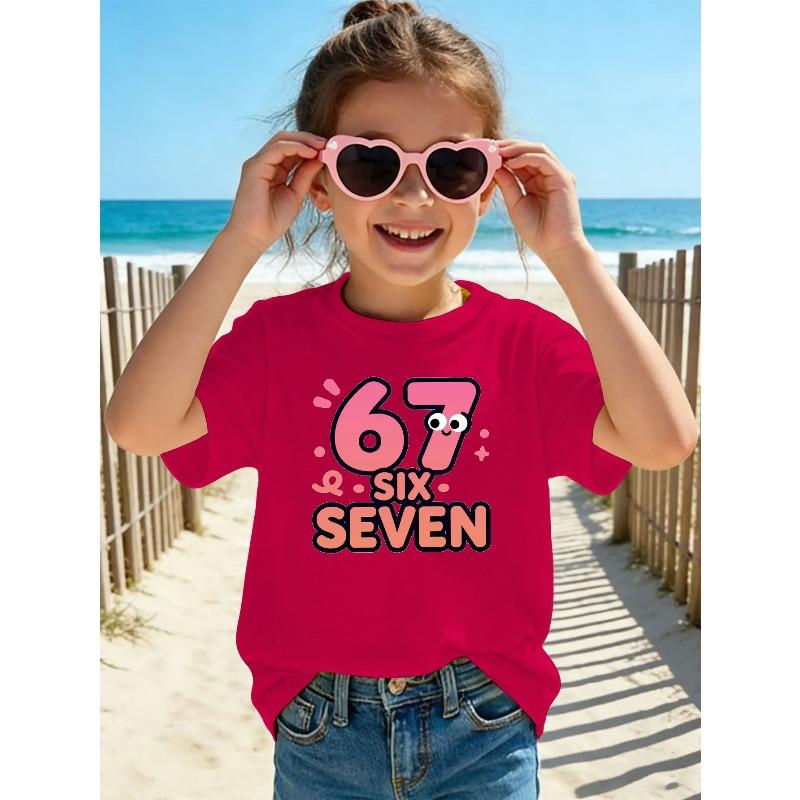 European sizes 67 SIX SEVEN Cute Girls' Summer Short-Sleeve Casual Breathable Comfortable Clothing, The Best Gift for Children, Stylish T-Shirt