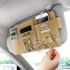 New Car Leather Sun Visor Storage Clip Light Shield Storage Bag For Nissan Nismo Tiida Teana Skyline Juke X-trail Almera Qashqai