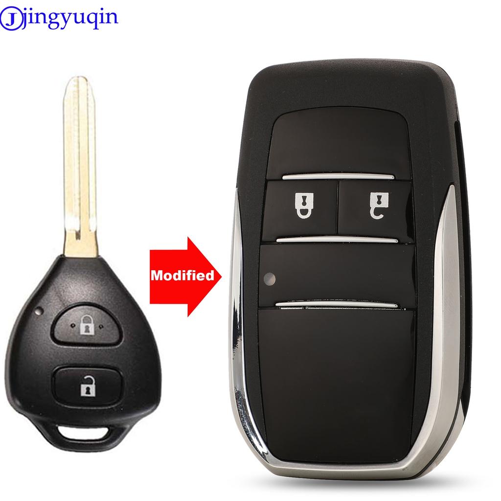 Jingyuqin Modifizierte 2/3/4 Tasten Autoschlüssel Gehäuse für Toyota Corolla Yaris Prado Tarago Camry RAV4 REIZ Crown Avalon Venza