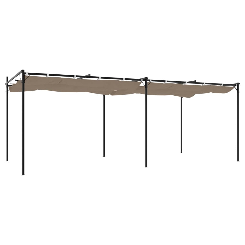 Pergola with Sliding Roof Taupe 589 X 292 X 230 Cm