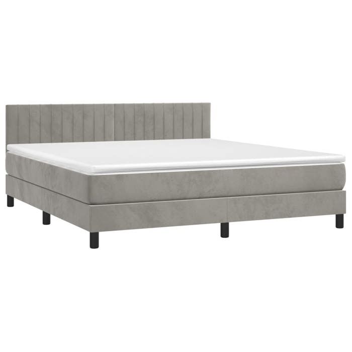 VidaXL Sommier à Lattes de Lit avec Matelas et LED, Lit Rembourré, Lit Double, Lit Adulte de Chambre à Coucher Intérieur, 3134537