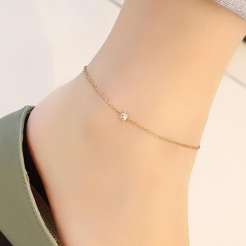 Gold And Silver Fashion Double-Layer Double-Sided Heart Anklet For Women A11