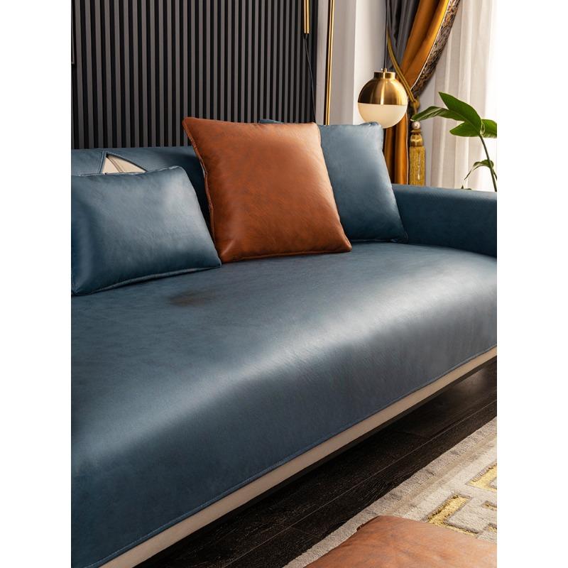Faux Leather Sofa Cushion Waterproof Four Seasons Universal Non-Slip High-End Sofa Cover Nordic Cushion Light Luxury Cover Towel