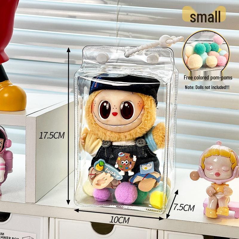 Labubu Transparent Silicone Protective Case and Dustproof Display Box for Figurine and Bag Pendant Bag Only