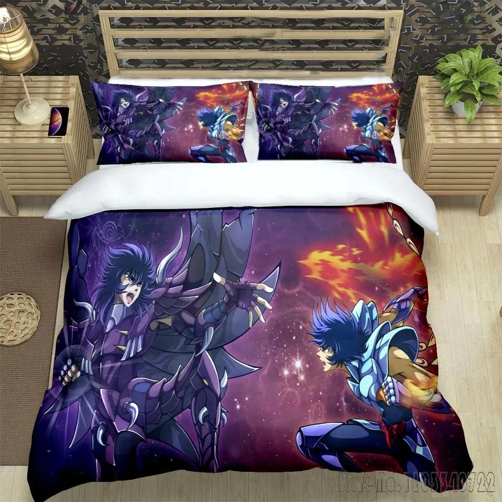 Cartoon Saint Seiya Admire Duvet Cover Set HD Comforter Cover for Kids Bedding Sets Bedclothes Bedroom Decor