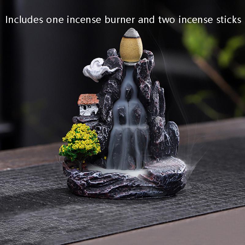 Gorgeous Resin Backflow Incense Burner Waterfall,Perfect Home Decor and Aromatherapy Accessory for Christmas Day Gifts