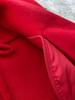 Designer Unregelmäßiger Ein-Knopf Doppelseitiger Chili-Roter Mantel