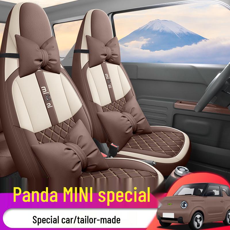 Panda MINI Universal Breathable Car Seat Cover – Cute, Wear-Resistant, Perforated, Four-Season Compatible