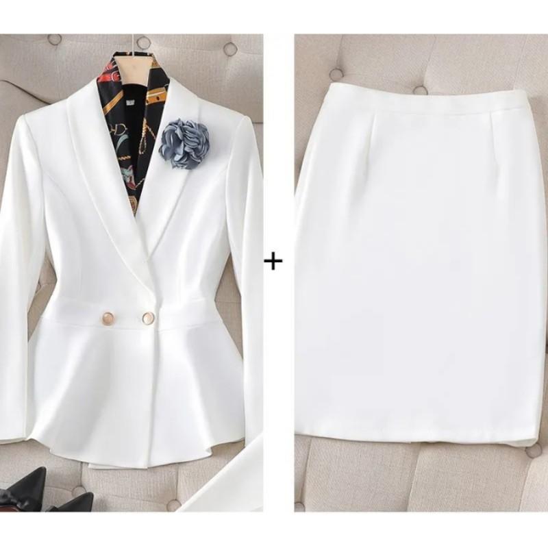 Women's Spring and Autumn Occupational Suit Design Temperament Suit Jacket + Western Pants Two Piece Set