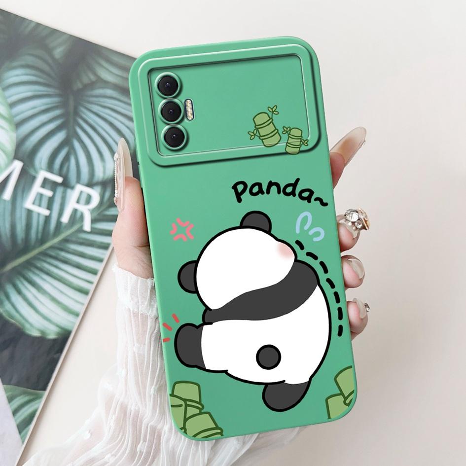 6.6" For Tecno Spark 8P 2021 Case Lovely Panda Cartoon Camera Protection Soft Matte Cover For Tecno Spark8P 8 P KG7H KG7n Bumper