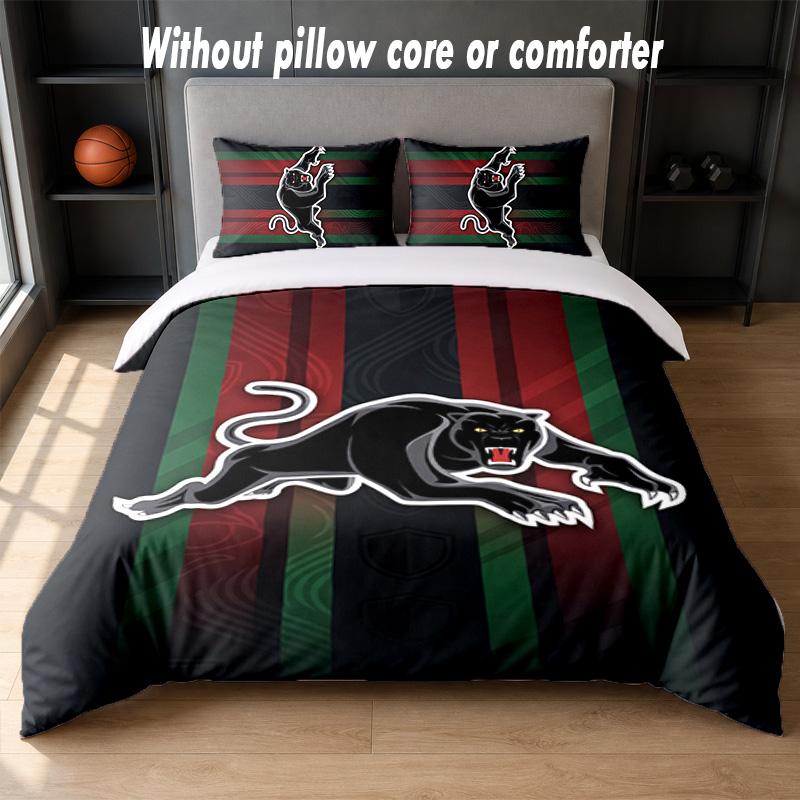 Penrith Panthers Design Bed Bedding Set 1 Duvet Cover + 2 Pillowcases Soft Breathable Household Bed Linens