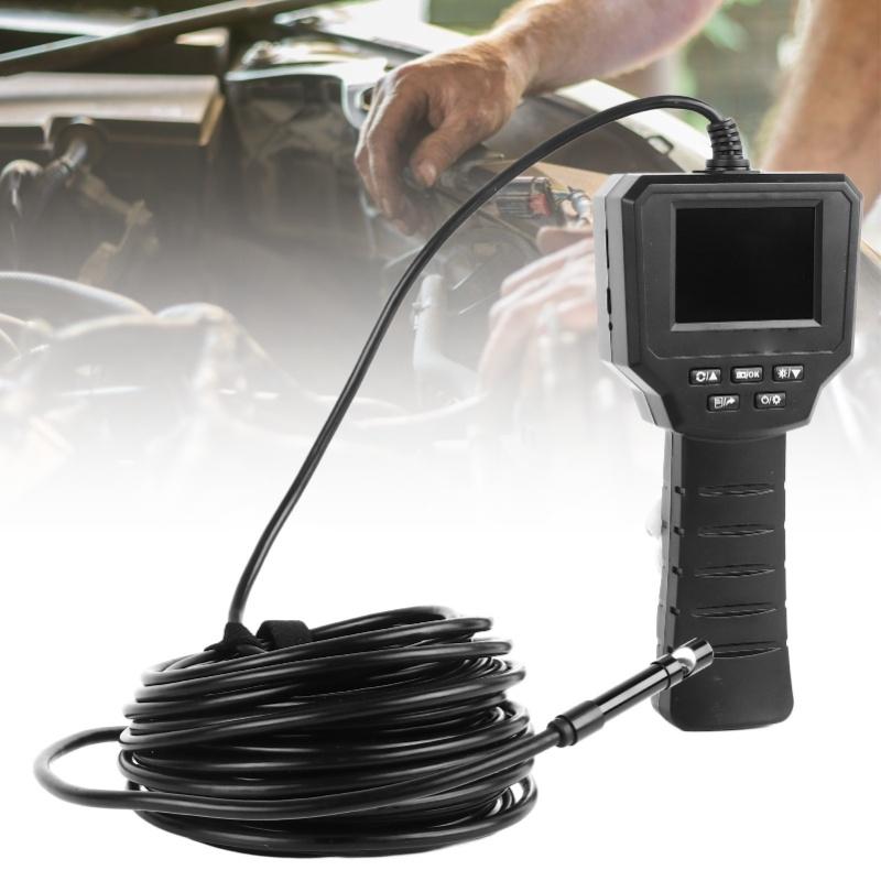 Pipe Endoscope Digital Handheld Inspection Camera Industrial Borescope 1080P HD 8mm Lens 2.4in Screen 10meter Cable