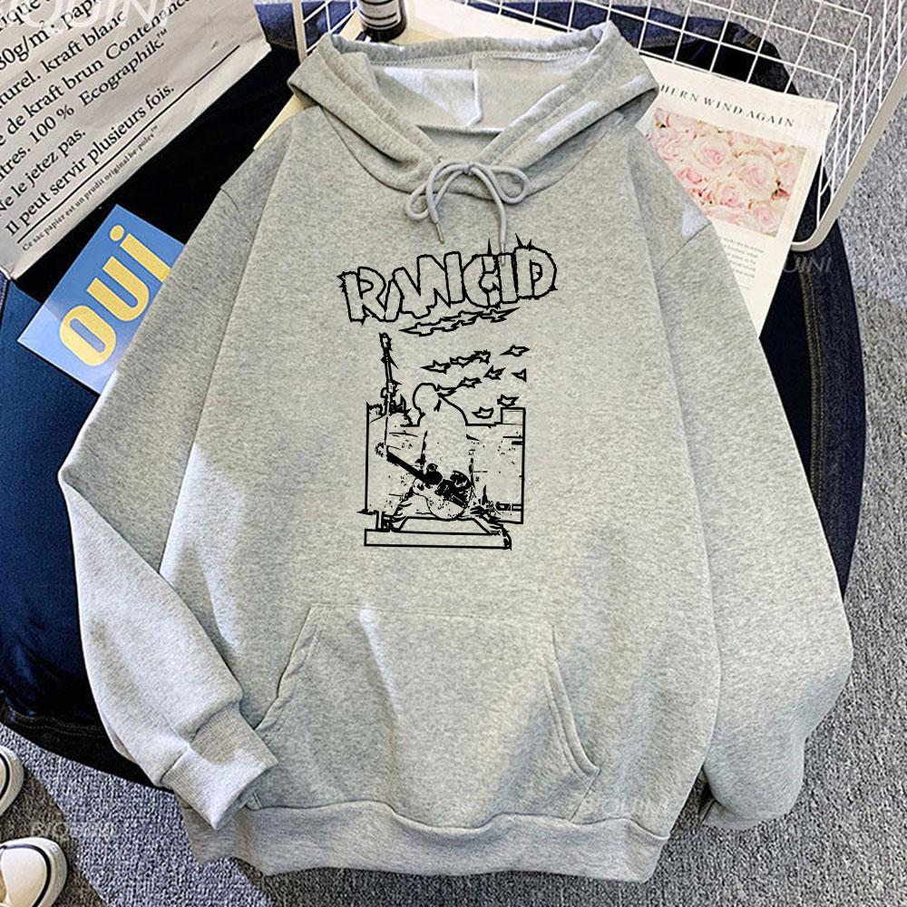 Fashion Rock Band Rancid Hoodies Men Casual Streetwear Sweatshirts Sudaderas Hombre Graphic Clothes Hooded Winter Hoodie