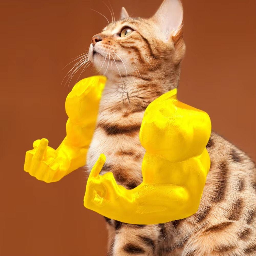Adjustable 3D Printed Cat Muscle Arm Playful Gesture Pet Cosplay Costume  Halloween