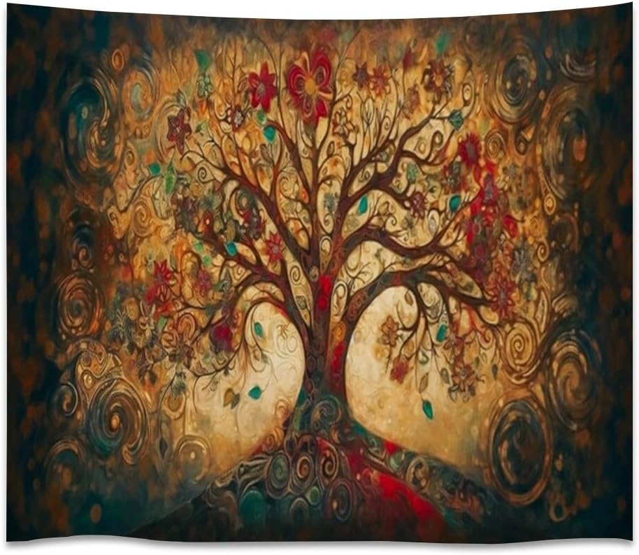 Gothic Enchanted Forest Art Tapestry Dark Academia Fantasy Lantern Aesthetic Tapestries Boho Vintage Wall Hanging Decor Bedroom
