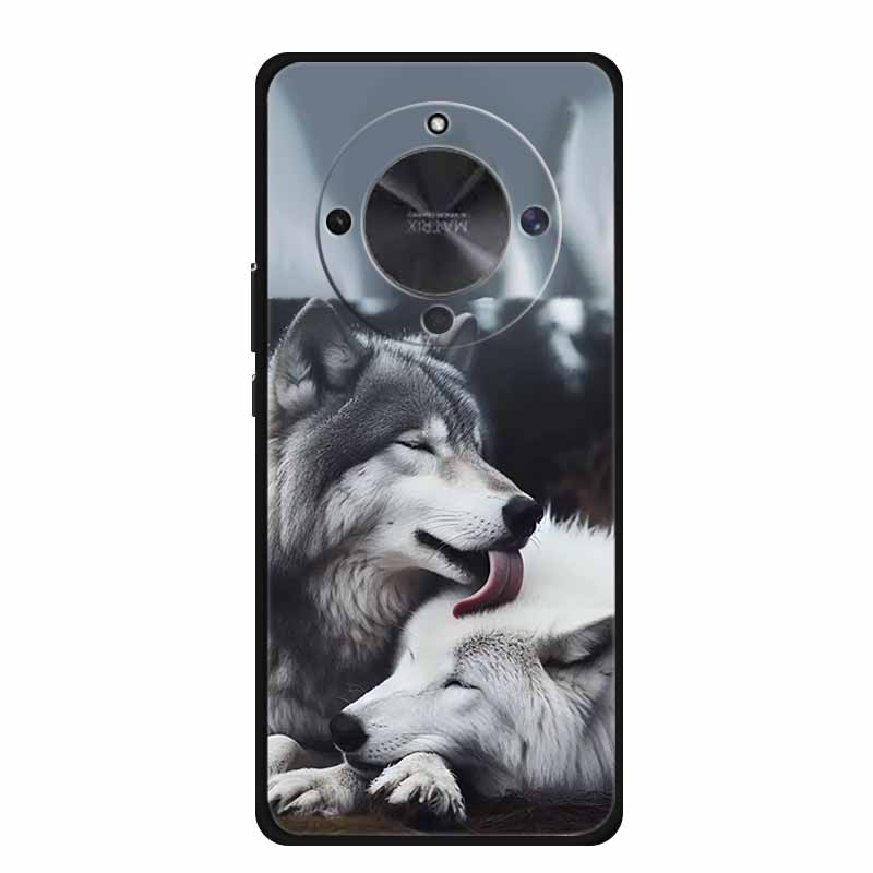 Phone Case For Honor X70 5G 2025 Case X 70 Coque Flowers Black Silicone Soft Back Cover For Honor X70 Cases HonorX70 Funda 6.79"
