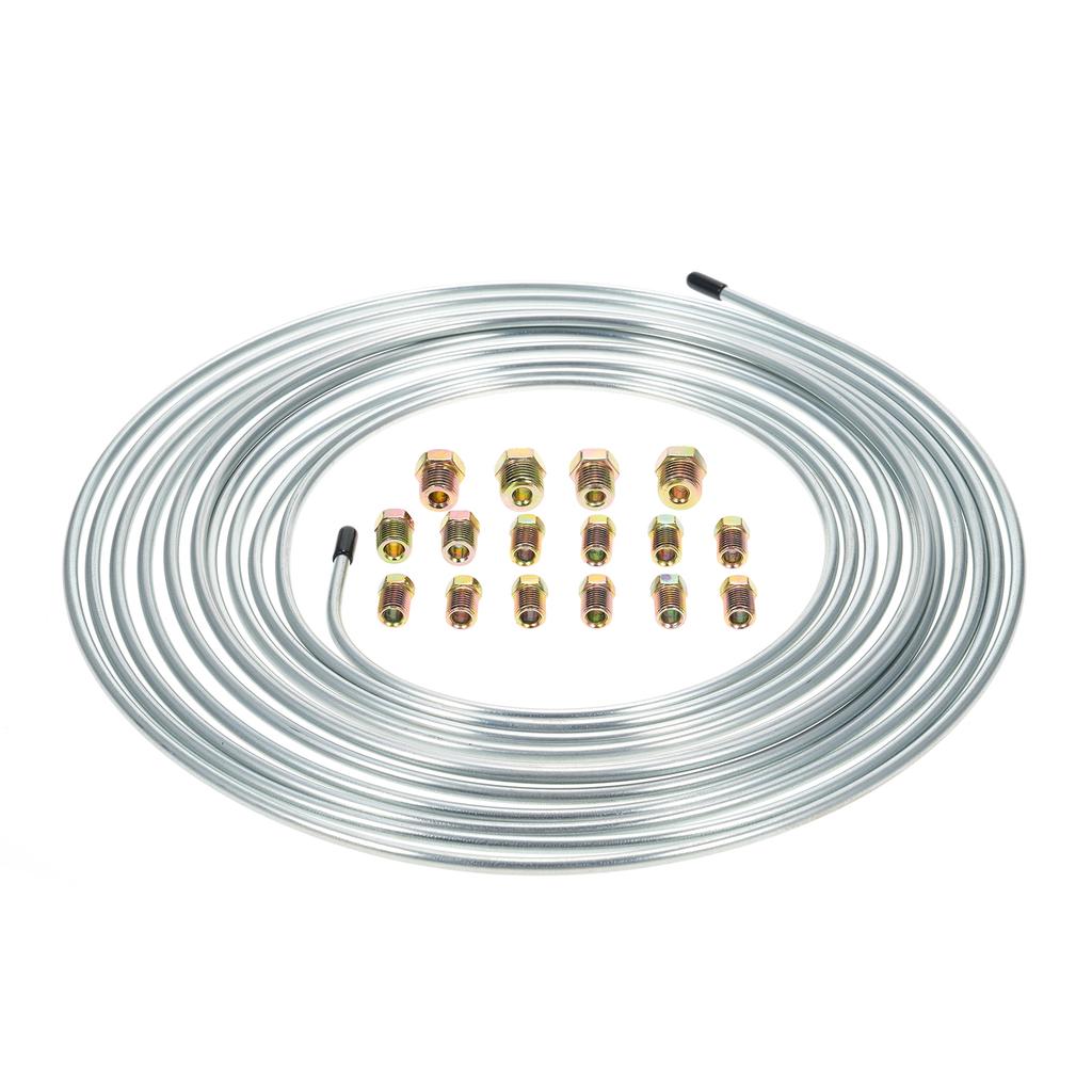 25 ft 3 16 Brake Line Tubing Kit with 16 PCS Fittings for Hydraulic Braking System Fuel System Transmission System,