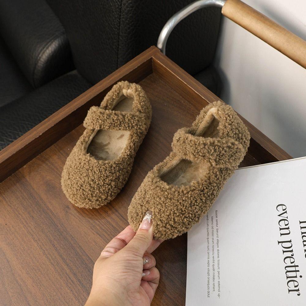 Non-Slip Fleece Fur Shoes Warm Winter Shoes Fashion Children Flat Shoes  Kids