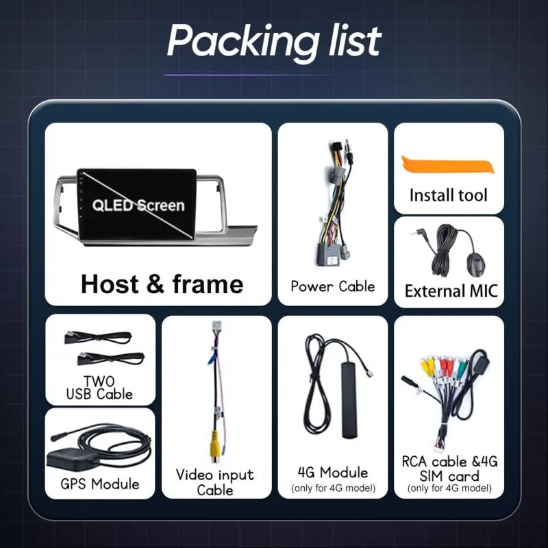 Android Car Radio For Honda Stepwgn 2.0 RK 2009-2013-2015 Multimedia Video GPS Player WIFI BT Carplay QLED Screen No 2din DVD