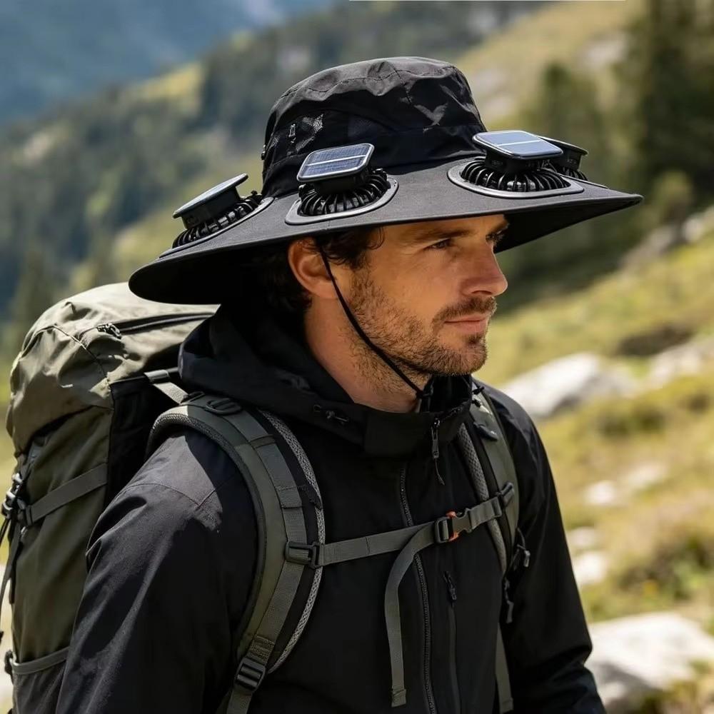 Breathable Solar Fan Hat 6 Fans Solar Cooling Hat New Fan Visor Cap Camping Fishing