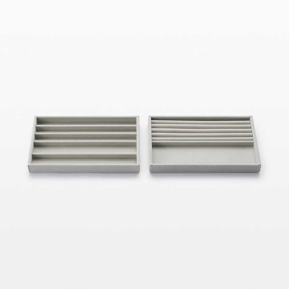 MUJI Stackable Velour Case for Necklaces / Acrylic Case, Gray, 235cm (W) x 155cm (D) x 25cm (H),