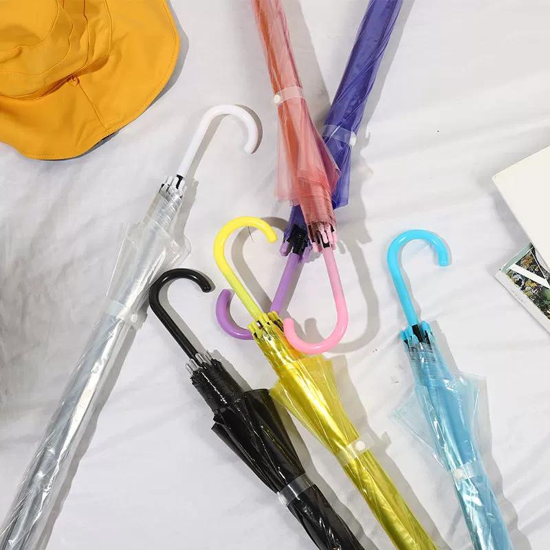 Transparent Umbrella Female Long Handle Umbrella Internet Celebrity Student Kids Transparent Umbrella Straight Handle Fresh Advertising Umbrella