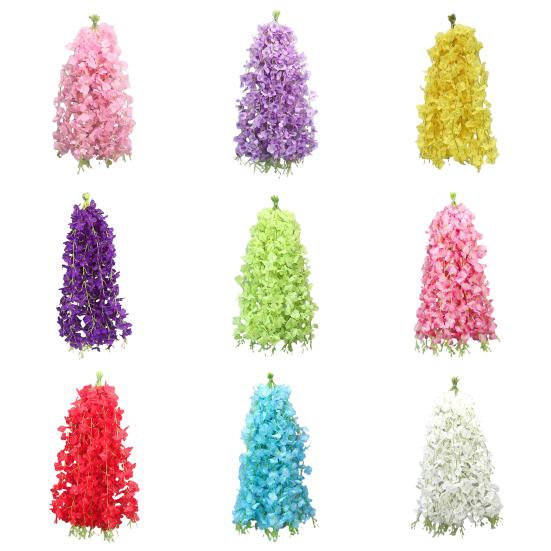 10Pcs Artificial Wisteria Vine Indoor Outdoor Wall Hanging Fake Flower Garland Home Wedding Party Festival Simulated Floral Decoration