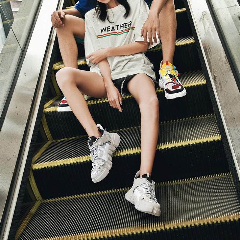 Designer Men's Running Shoes High Quality Soft Breathable Couple Shoes New Height Increasing Comfortable Platform Shoes Tenis