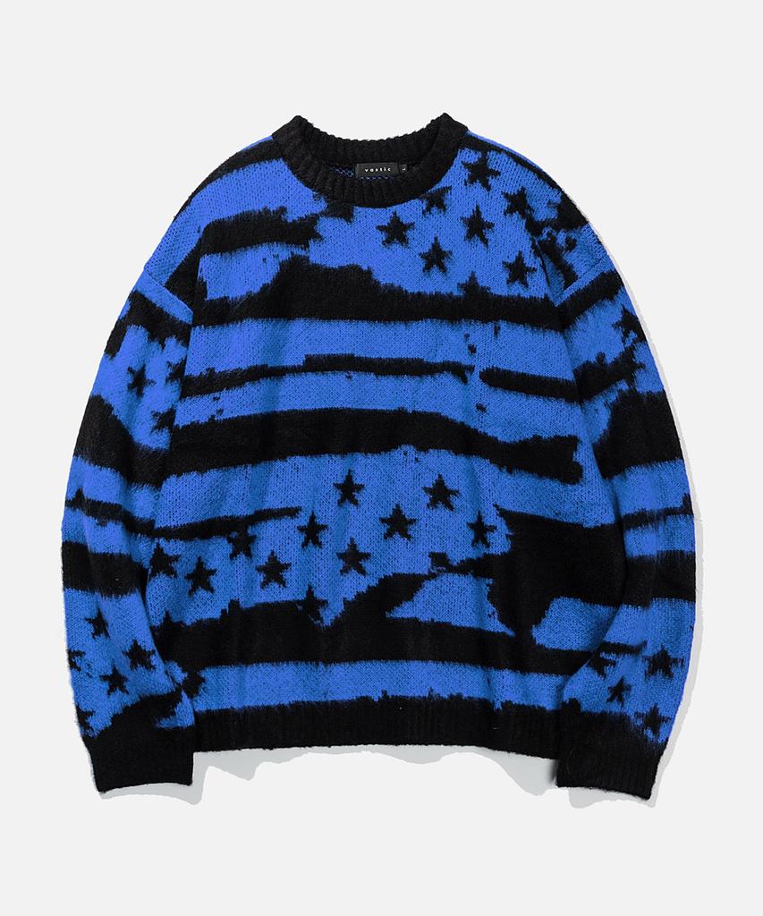 VASTIC Flag Brush Knit_Black/Blue