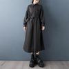 Long Sleeve Plus Size Black Vintage New In Dresses for Women Spring Autumn Casual Loose Shirt Dress