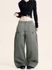 Yongfang Unisex Retro Work Pants with Functional Wide-Leg Design and Large Pockets