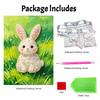 Framed Pearl Painting Kit Cute Rabbit Pattern DIY 3D Bead Canvas Art Creative Leisure Craft Home Decoration Handmade Gift Wall Decor Hobby Project