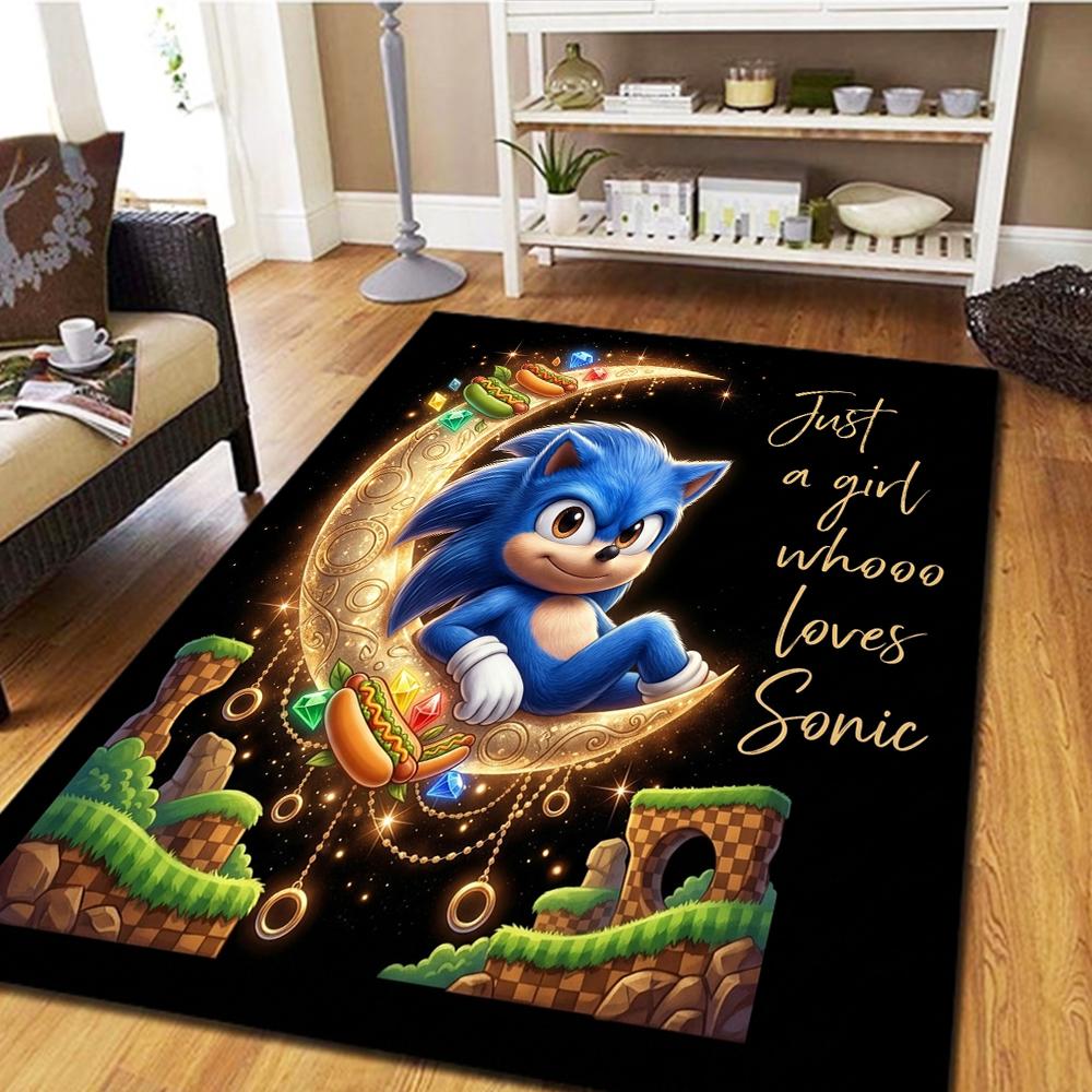 Sonic the Hedgehog Living Room Carpet & Bedroom Mat, Home Decor Cool Movie Play Floor Mat -HE52