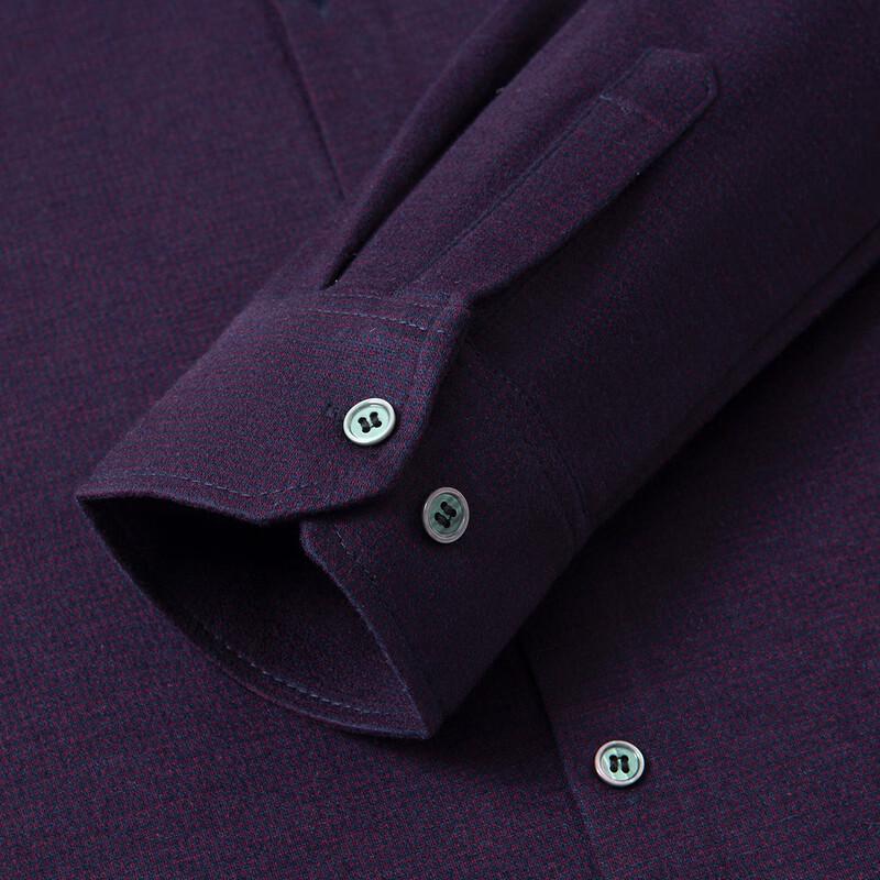 MONTAGUT Men's Tencel Silk Wool Blend Long-Sleeve Shirt