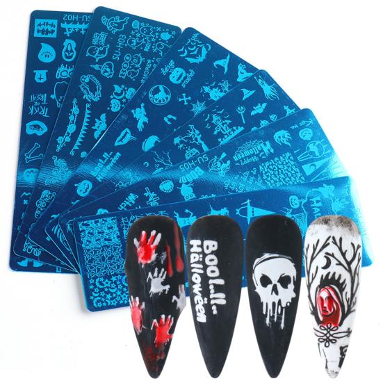 1 Set Nail Art Template Creative Pattern Eco-friendly Smooth Edge Multipurpose Easy To Apply Decorative Plastic