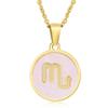 Elegant European & American Zodiac Pendant Necklace - Women's Gold Stainless Steel Constellation Charm