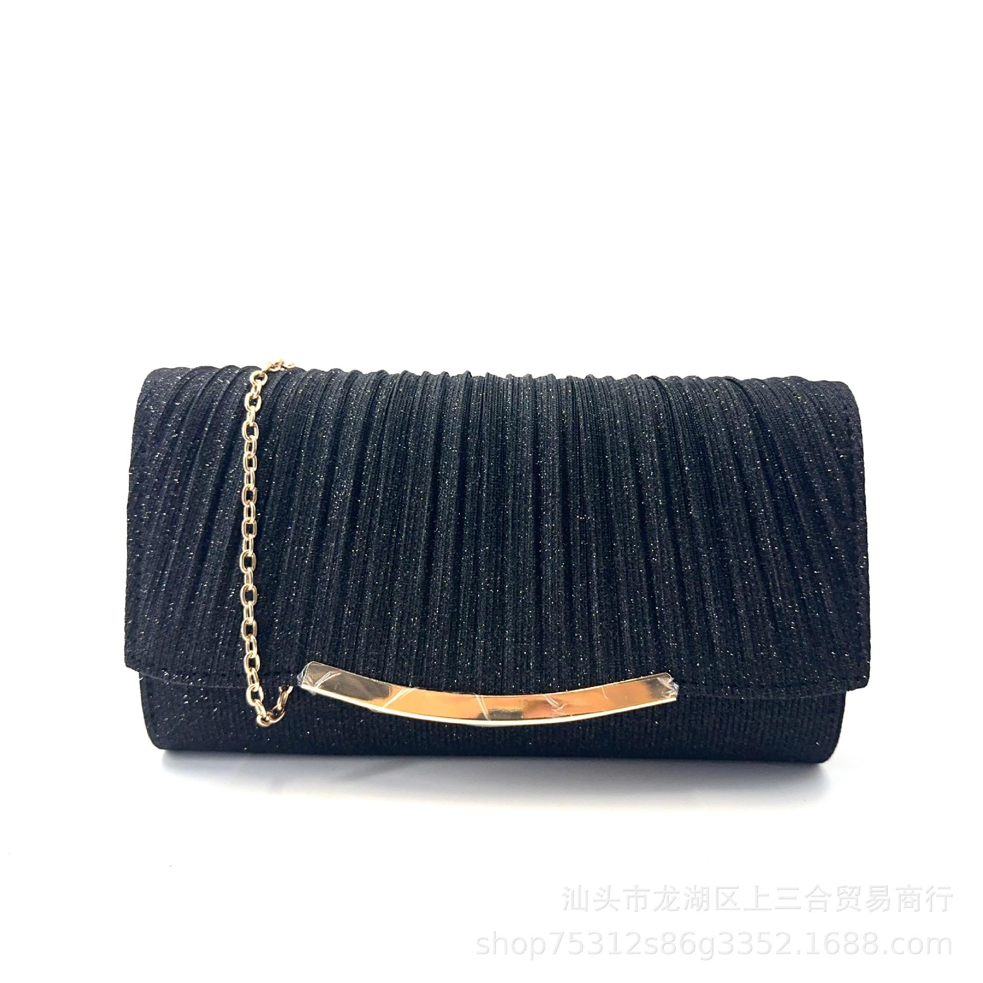 

New Women s Party Clutch Bag Foldable Evening Bag Single Shoulder Chain Bag Wine Celebration Wallet Hard Polyester Fiber чёрный