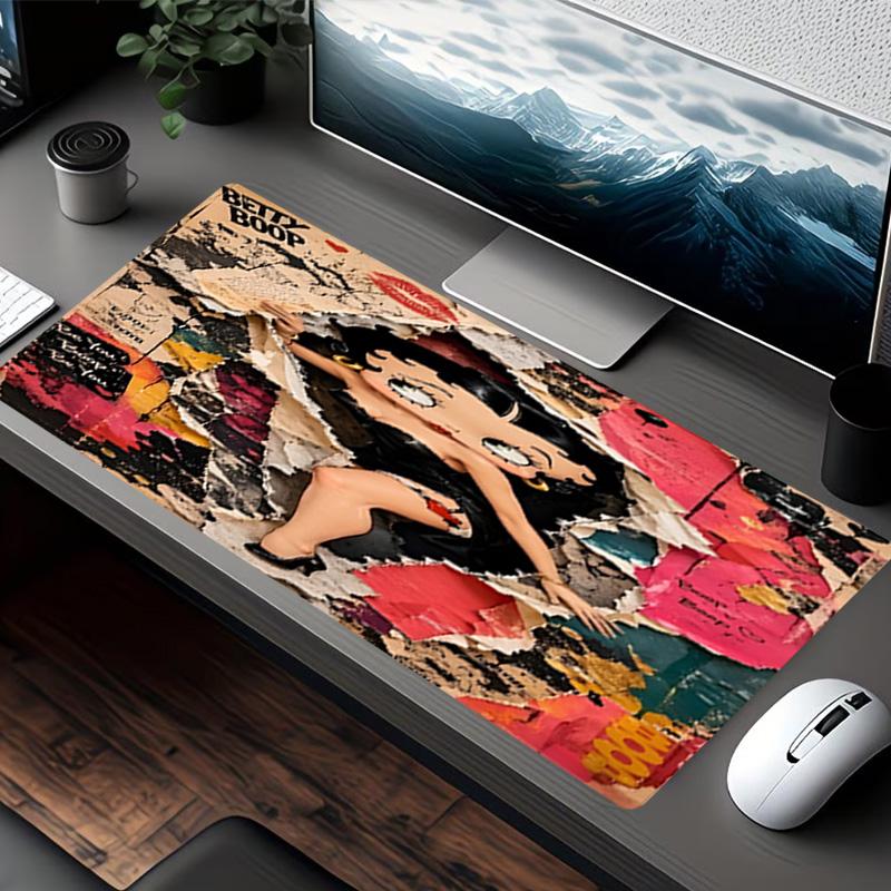 Betty Boop Print Mouse Pad, for Keyboard Pad Laptop PC Mat for Office Home Use, Desk Decor, Perfect Birthday Gift for Gamers