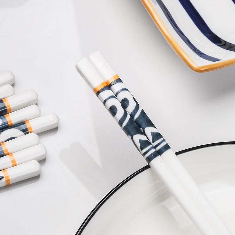 Японские сине-белые керамические палочки для еды Zhishi