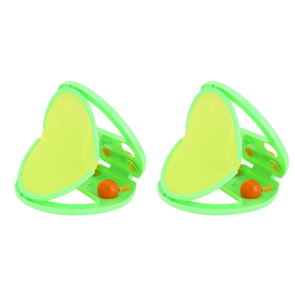 Hand Catching Racket Ball Toy Hand Exercise Ball Throwing Set for Interactive Game Fitness Green