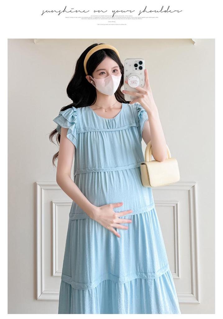 2026 Stylish Mid-length Loose Maternity Summer Dress for Trendy Moms